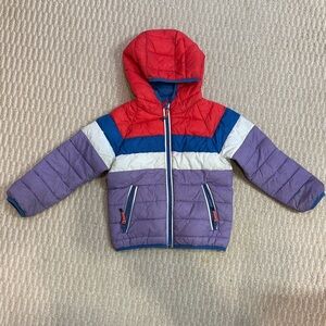 Mini Boden Colorful Hooded Puffer Jacket